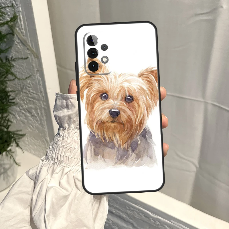 Yorkshire Terrier perro cachorro funda para Samsung Galaxy A15 A35 A55 A54 A34 A14 A13 A23 A33 A53 A52 A32 A12 A56 A36 A16 A17