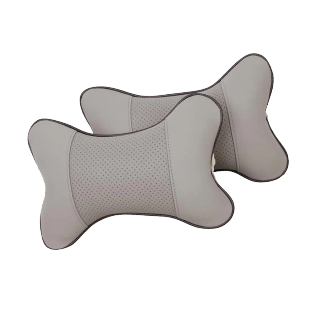 

2pcs Car Neck Pillow Universal Neck Rest Headrest Cushion Beige Comfortable Support Design Fine Workmanship Relax
