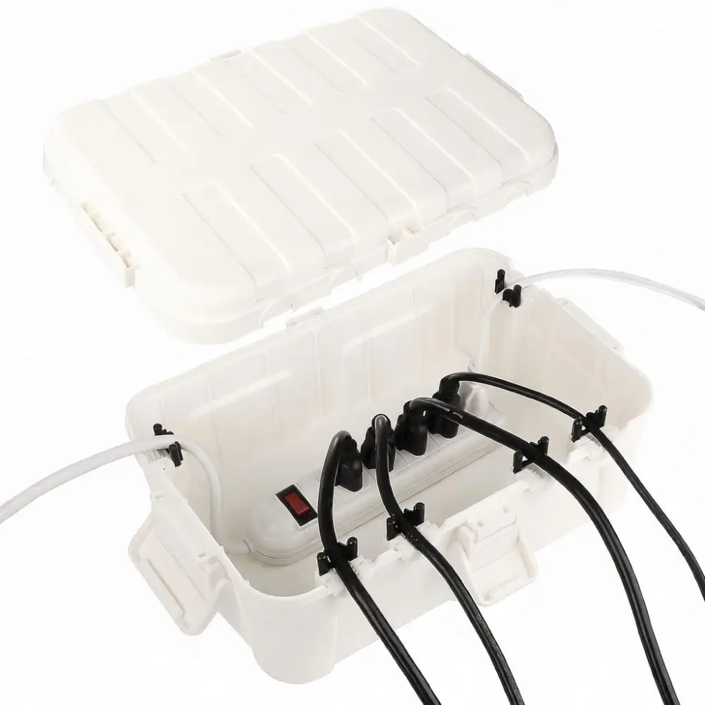 Large Square Electrical Junction Box Weatherproof Outdoor Connection Case Dustproof Industrial Cable Management Protection Box