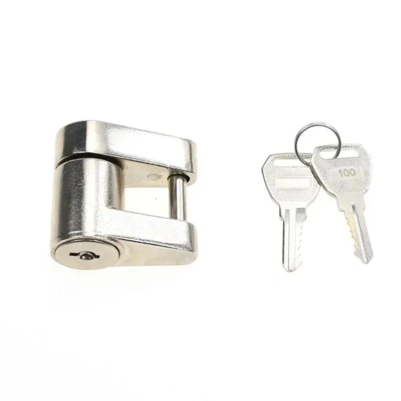 ตัวล็อคกันขโมยสำหรับรถพ่วง ขนาด 1/4 นิ้ว ทำจากโลหะผสมสังกะสี พร้อมตะขอเกี่ยวและตัวเชื่อมต่อ ป้องกันการโจรกรรม