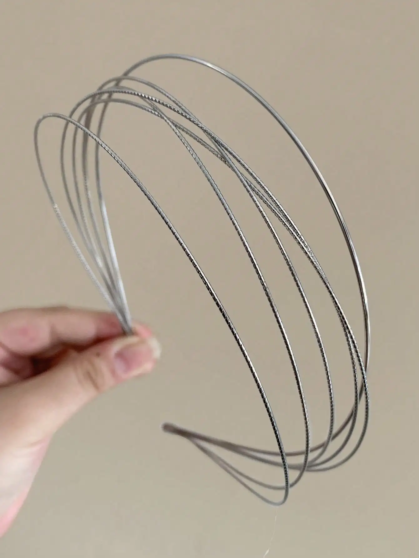

1 Set Of 5pcs Fine Wire Metal Headbands, Minimalist European & American Design Aesthetic Hairpins For Outings, Parties