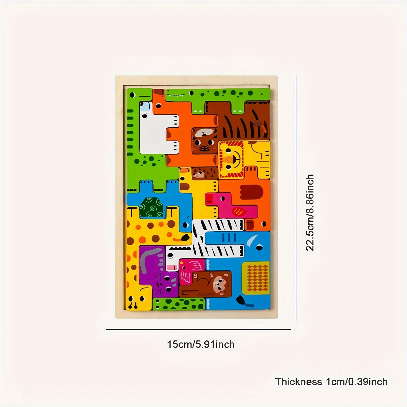 บล็อกไม้ปริศนาสําหรับเด็กสัตว์ Tangram ปริศนาคนสัตว์ทะเลยานพาหนะรัสเซียบล็อกเกมของขวัญวันเด็ก