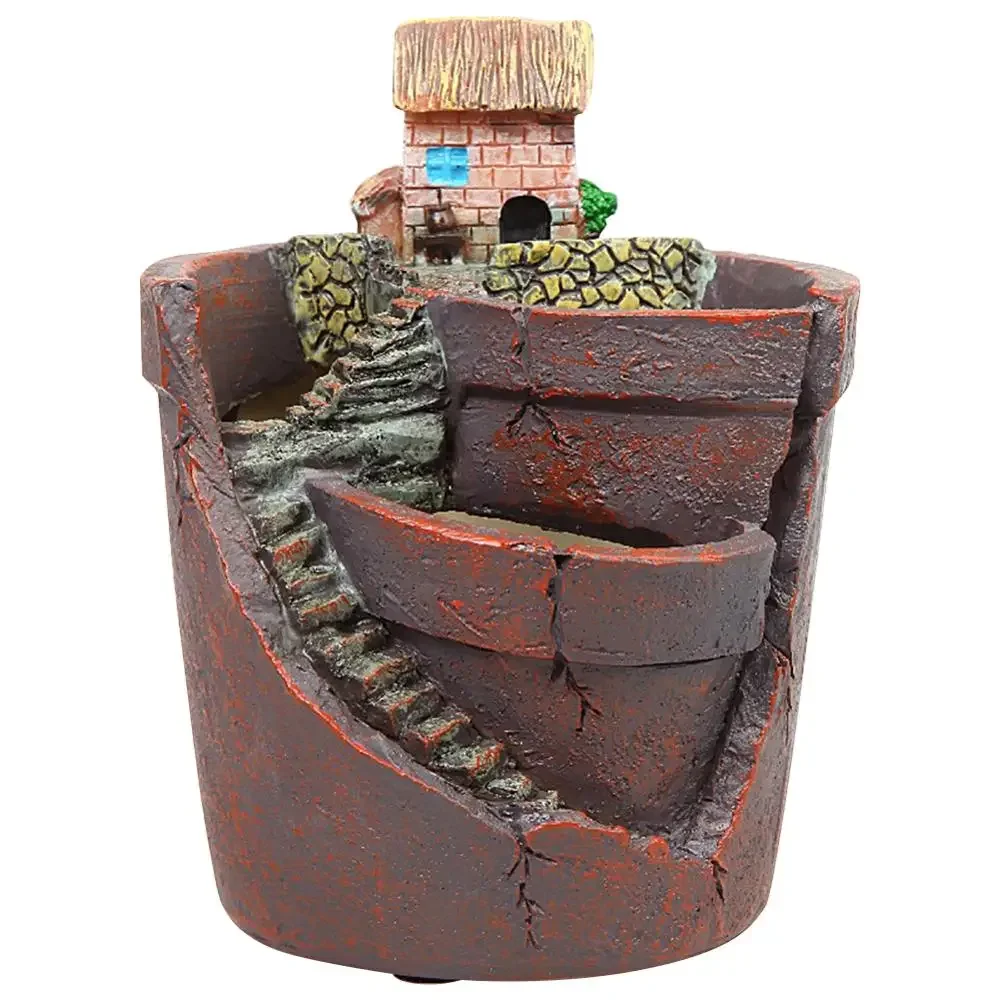 

Resin Flowerpot Succulent Plants Planter Desktop Potted Holder Flower Basket Planter Flower Pot Lanscape Home Decoration