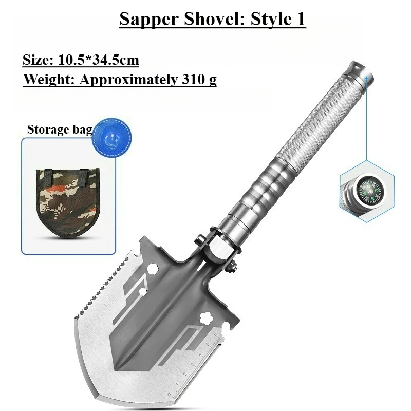 

Multifunctional Sapper Shovel Small Folding Portable Hoe Digging Outdoor Fishing Garden Camping Vehicle Self-defense