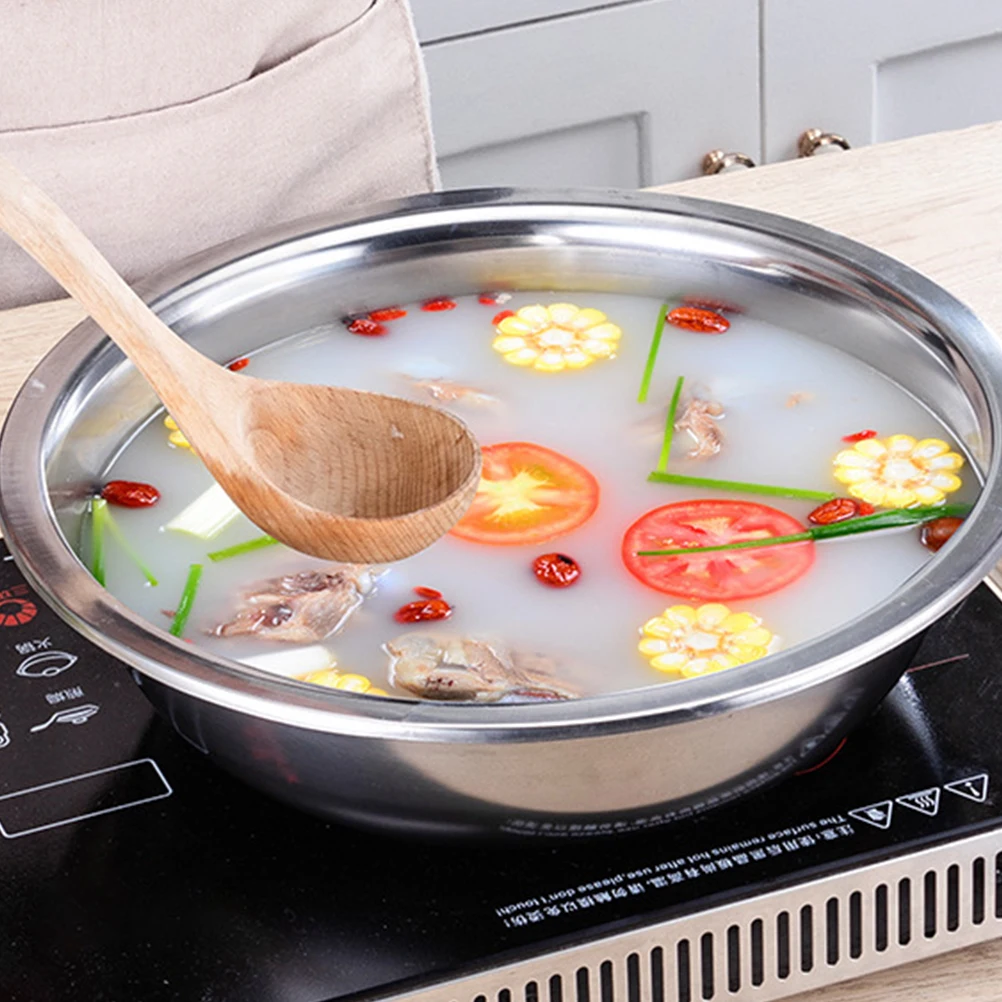 

1Pc Durable Stainless Steel Basin Multipurpose Kitchen Bowl For Egg Beating Flour Mixing Vegetable Washing Silver