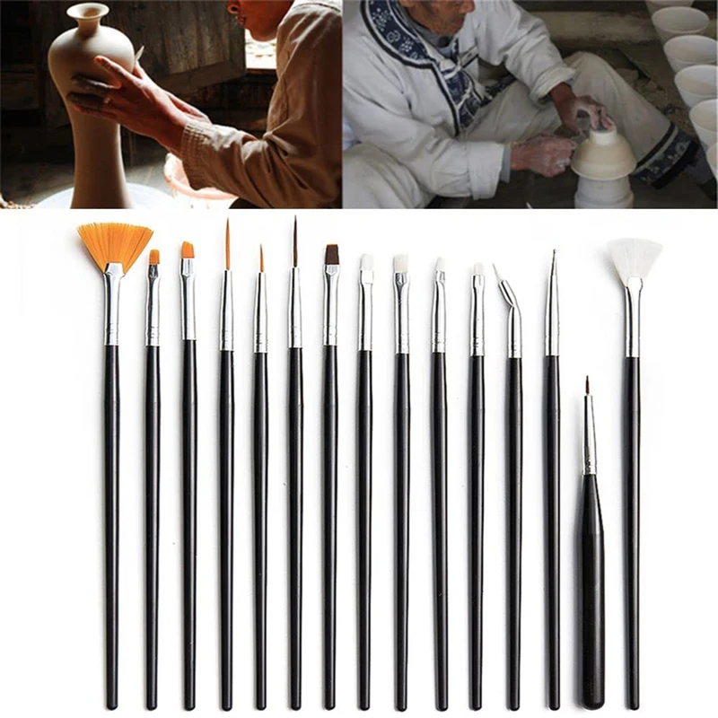 

15Pcs/Set Pottery Brush Tools Dotting Pattern Dot Pens Brush Dotting Pattern Dot Pens Brush Ceramics Painting Brush