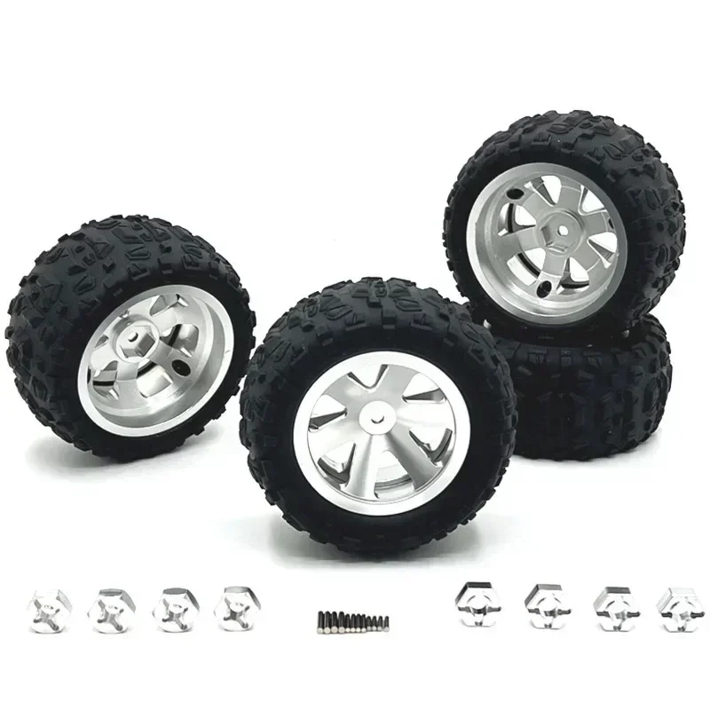

4Pcs 86mm Metal Wheel Rim Tire Tyre for Wltoys 144001 124019 A959 SCY 16101 MJX 14209 16207 JJRC Q130A RC Car Upgrade Parts