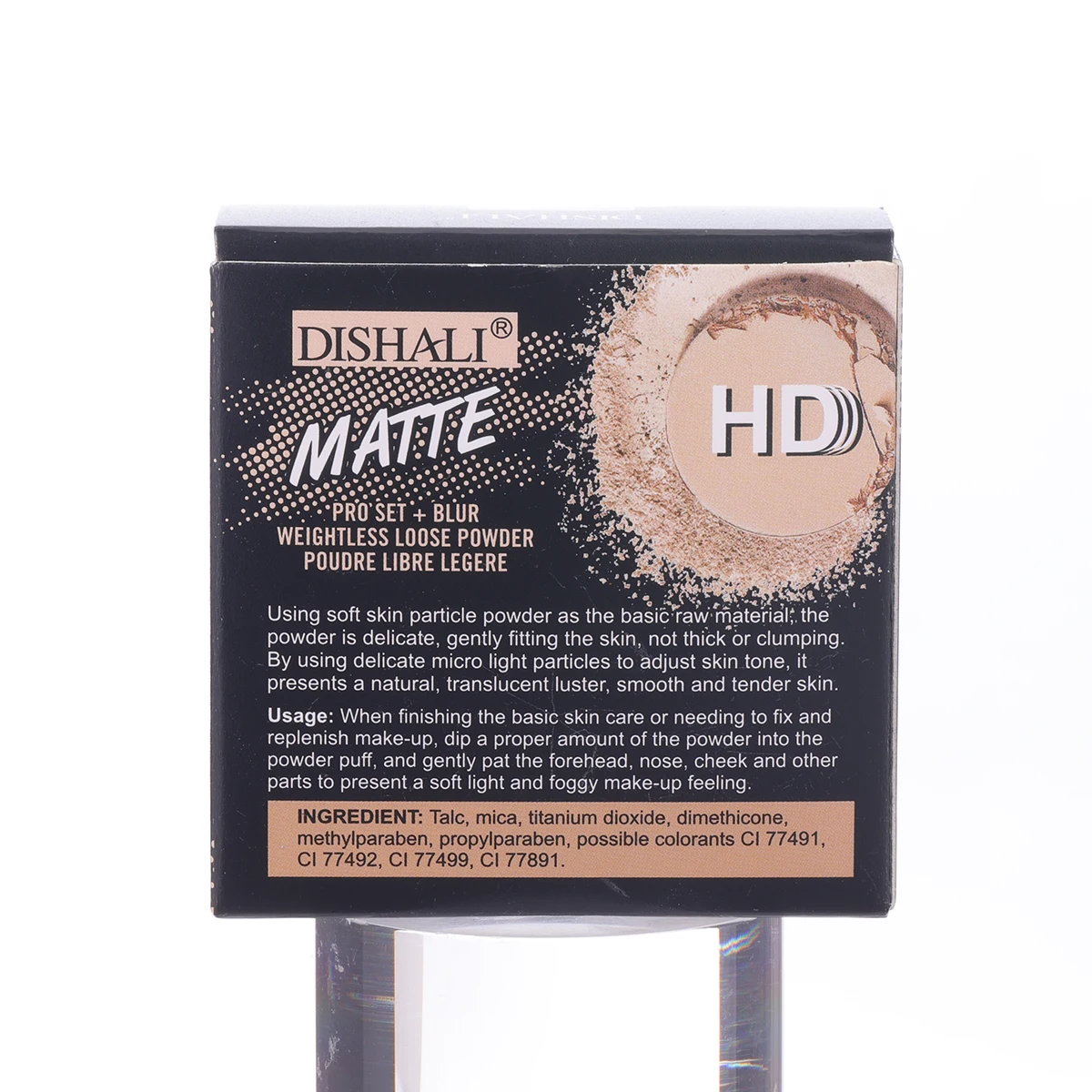 DISHALI-Poudre Translucide Légère, Maquillage Imperméable Longue Durée, Fit Me Docys, Inclinée, 256 adt