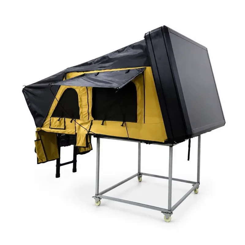 Aluminum Shell Rooftop Tent Hard Shell 280G Polyester 420D Oxford Waterproof 2 Person SUV Truck Overland Camping