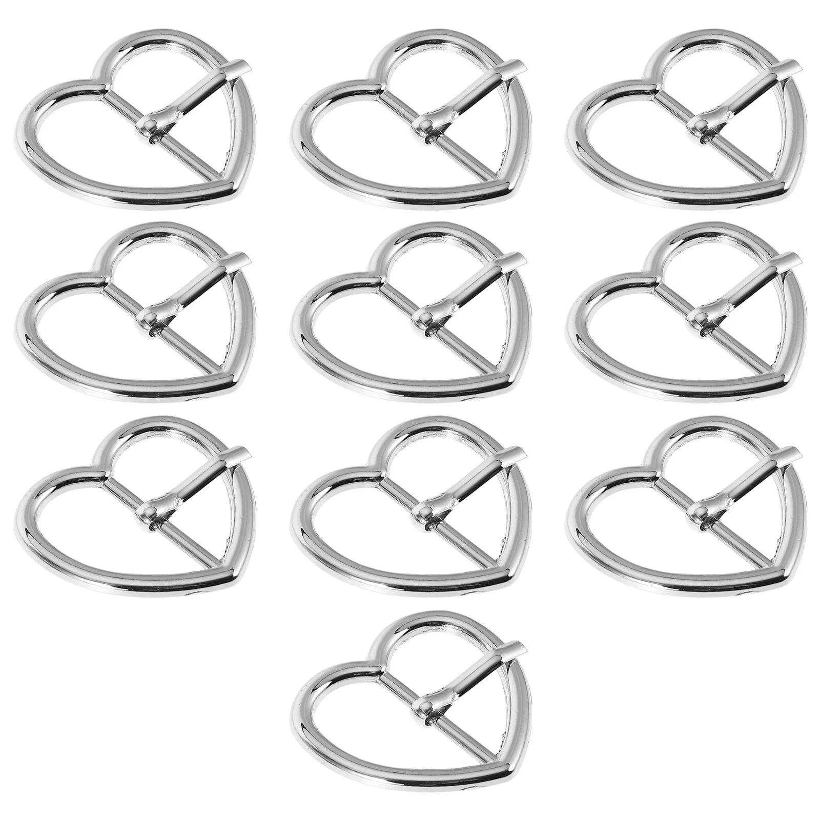 

10 шт. декоративных пряжек-сердец для ремней, из сплава, с одним зубцом, сменная фурнитура для модных ремней