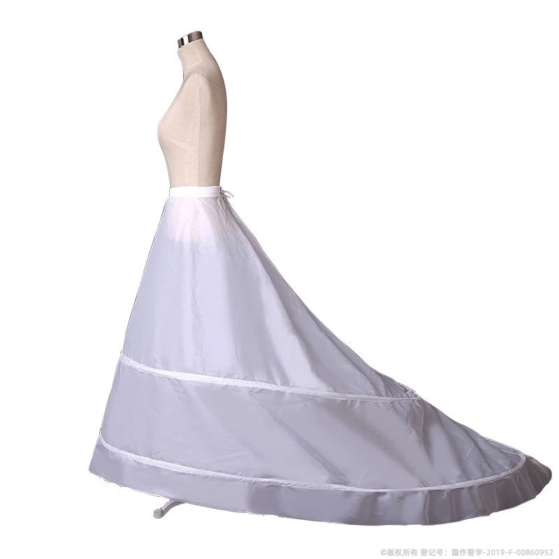 Crinoline Bride Wedding Dress Trailing Tutu Skirt Yarn-Free Double Steel Ring Elastic Waist Two Circles Cloth Surface