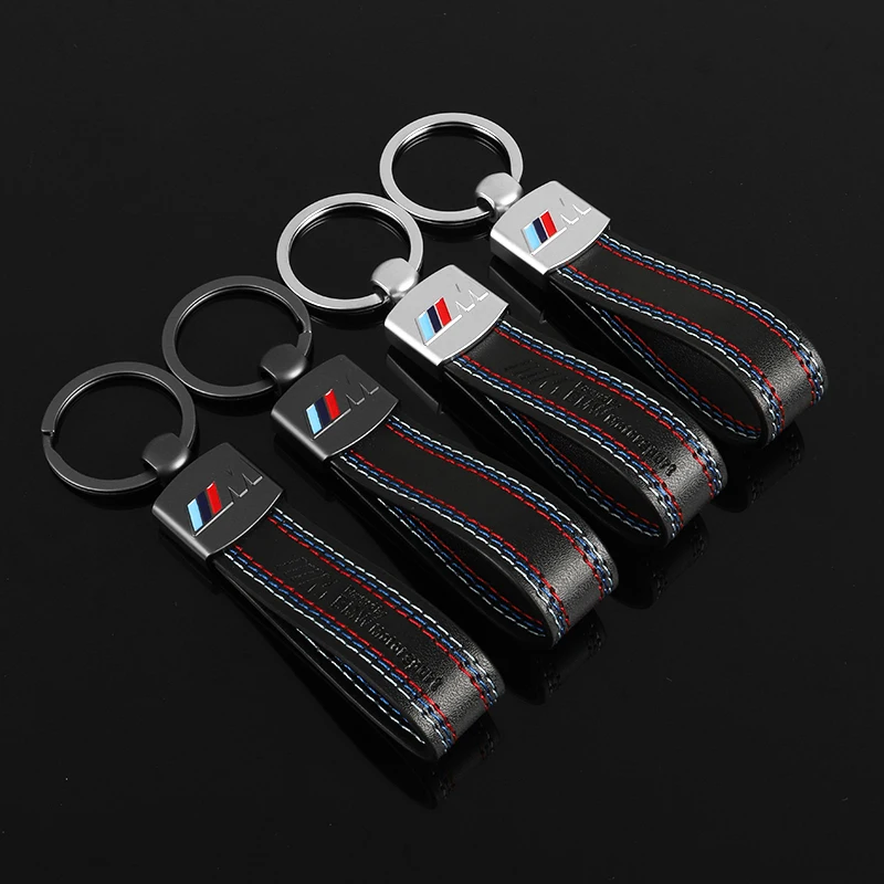 

PU Leather Car Emblem Key Gift Keyring Key Chain Decoration for BMW M Performance G30 G32 Auto Interior Modification Accessories
