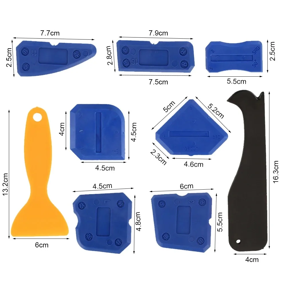 9pcs Caulking Tool Kit Joint Sealant Finishing Tool Portable Grout Scraper Multipurpose Caulk Remover for Window Tile Sink image 4