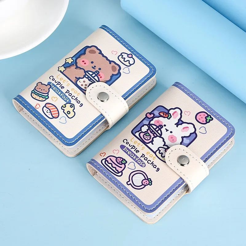 Imagem -02 - Titular do Cartão Urso Kawaii Bonito Multi Grids Business id Credit Bank Card Case Photocards Holder Carteira Portátil Papelaria Coreano