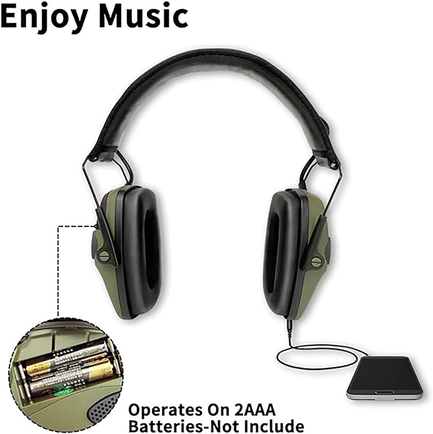 ZOHAN-Electronic Ear Protector Tactical Headphone Hunting Ear Defender Active Noise Reducing Earmuffs Hearing Protection Outdoor