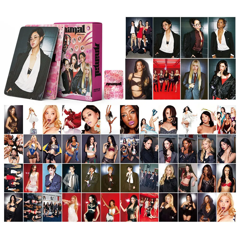 55PCS Single ALbum ANIMAL WILD Mini LOMO Card Photocards HD Fans Collection Cards Decorative Present Gifts