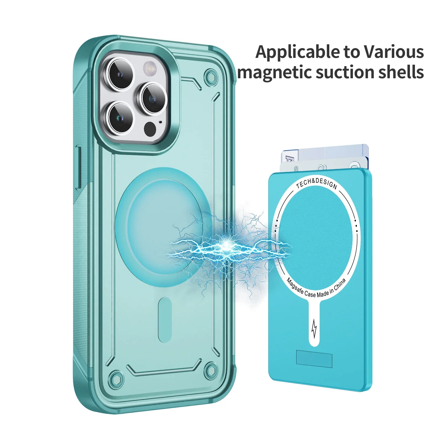 

Luxury2025Transparent Magnetic Card Holder Wallet Pocket for Magsafe IPhone 12 13 14 15 16 Pro Max for Samsung S22 S23 S24 Ultra