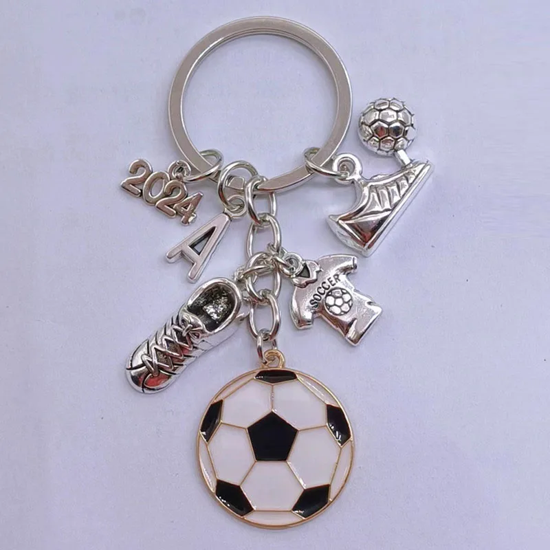 New A-Z Letter Men's Metal Keychain Fashion Football Keychain Football Shoes Football Car Gift Party Keychain Jewelry