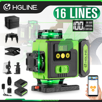 HGLINE 16 Lines 4D Laser Level Rechargeable Self-leveling Laser Measuring Tool Rotatable Level Machine With APP Remote Control