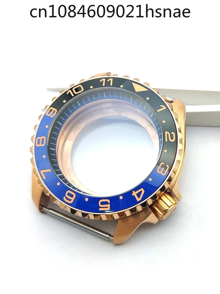 42 มม.ดัดแปลงด้วย SK007 Sapphire Rose Gold Mechanical สําหรับนาฬิกา Seiko NH35/36