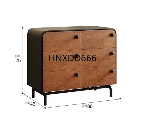 Furniture Mid-Ancient Solid Wood Sideboard Living Room Wall Three-Bucket Cabinet Storage Cabinet