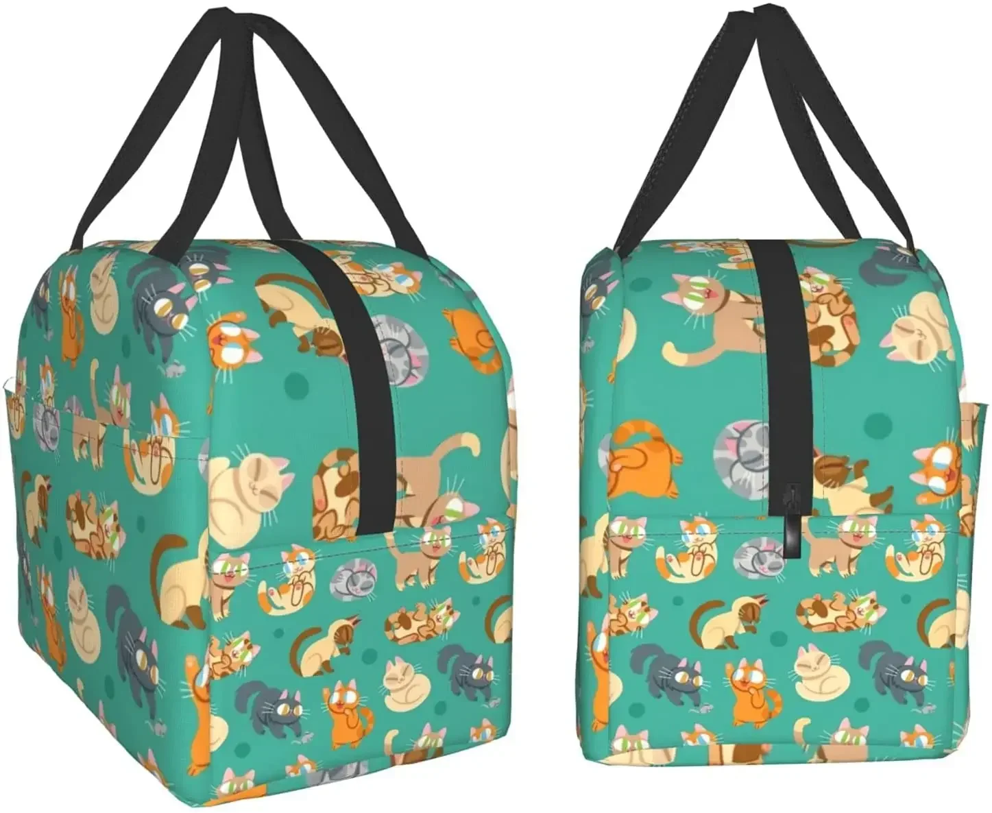 Cute Cat Lunch Bag for Women Men,boys Girls School Lunch Boxs Kids Snack Bags Bento Boxs Waterproof