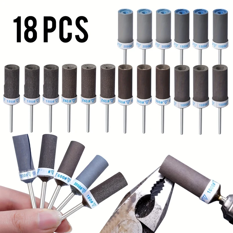 

Набор шлифовальных барабанов, 18 шт., хвостовик 1/8 дюйма, несколько зернистостей (180/240/600/1000/1500/2000) — идеально подходит для удаления ржавчины и камня