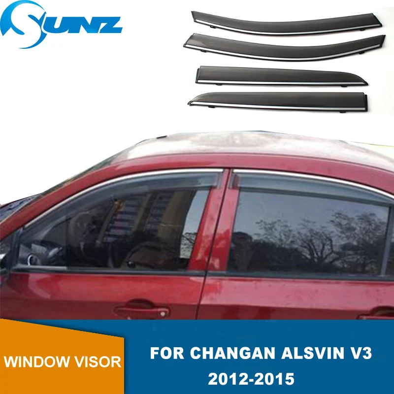 

Оконный дефлектор для Changan Alsvin V3 2012 2013 2014 2015, оконный козырек, автомобильный ветрозащитный экран, защита от солнца и дождя, автомобильные аксессуары SUNZ