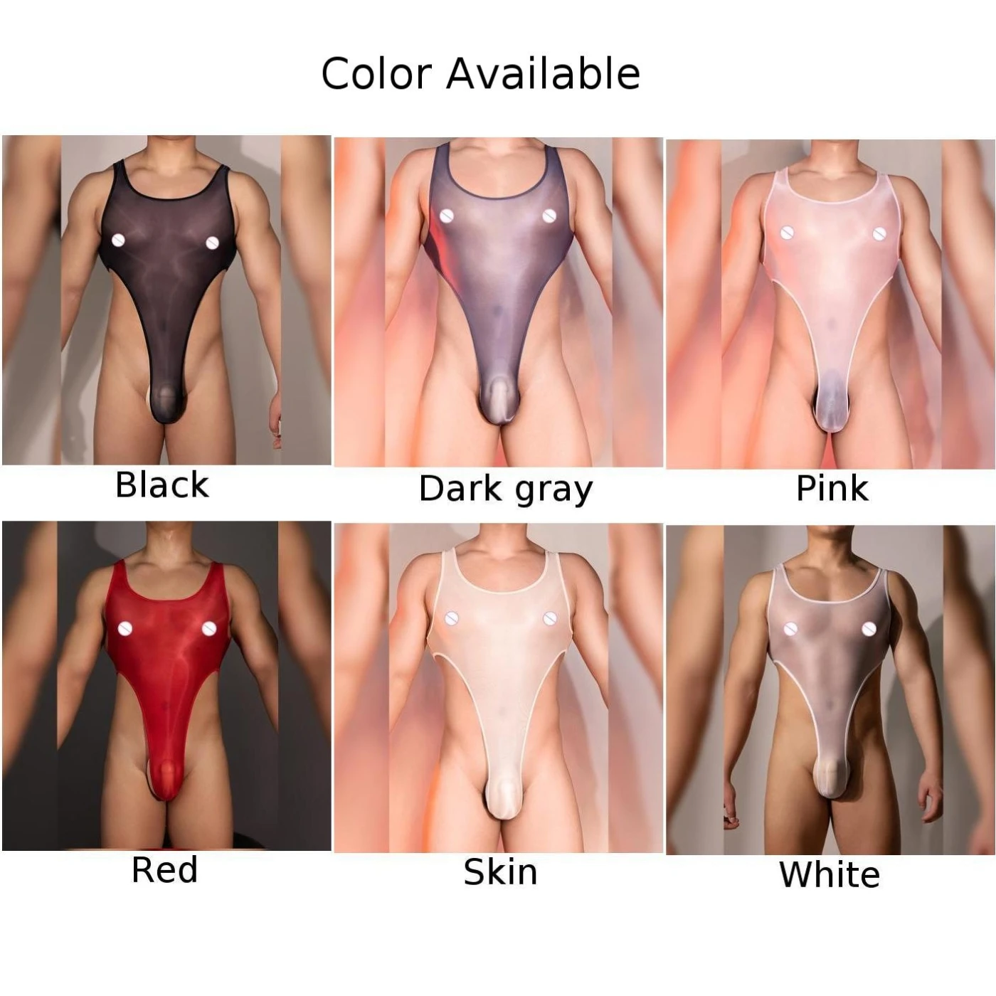 Bodysuit ultra fino sem mangas masculino, collant de corte alto, ver através de calças justas, lingerie sexy, roupa íntima, pijamas