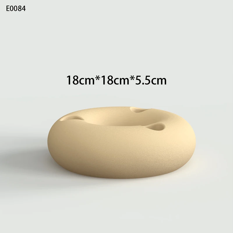 Circular Concrete Candlestick Silicone mold Cement Candle Insert Simple Decoration Molds