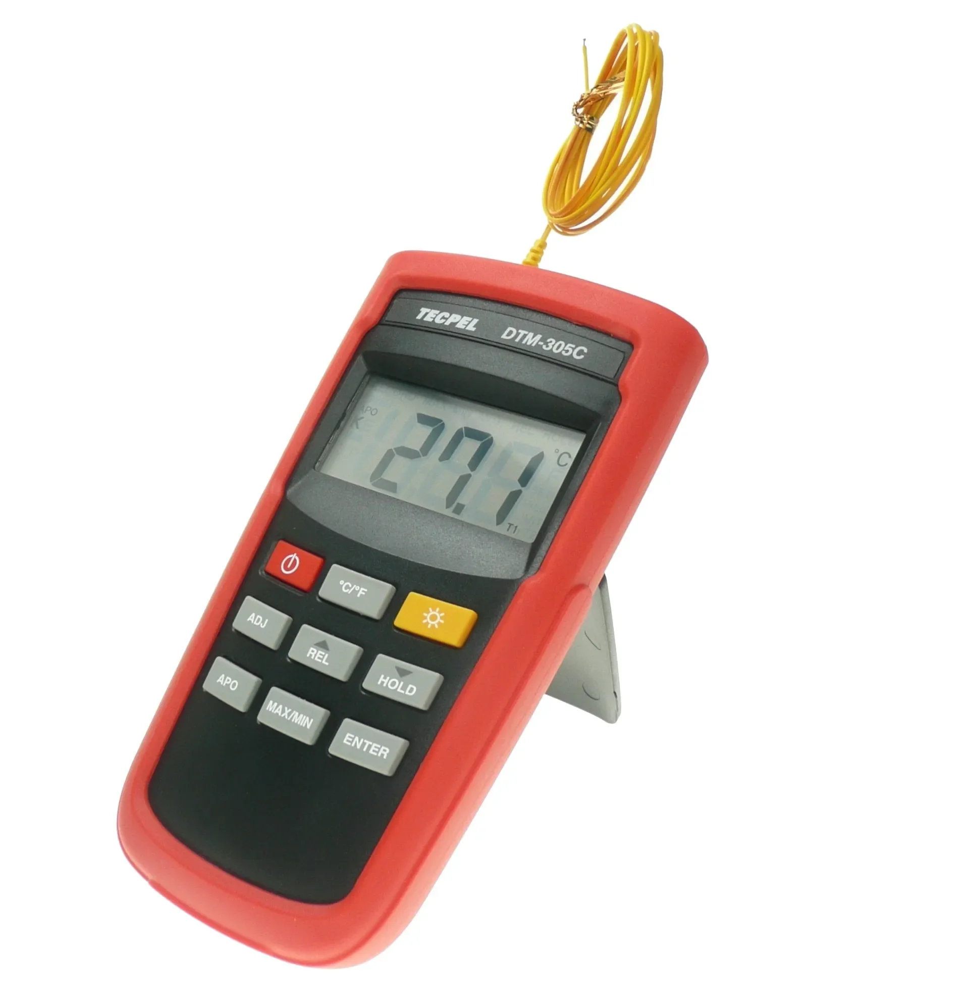 TECPEL DTM-305C digital thermometer with type K thermocouple  connector for industrial temperature gauge kit experiment