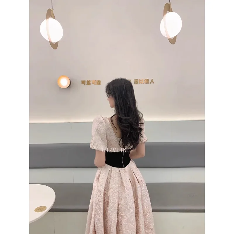 Glänzende Spitze, lange Ballkleider 2022, neue elegante, quadratische Ausschnitt, bodenlang, langes Hochzeitskleid, Damen-Party-Abendkleider, individuell gestaltet