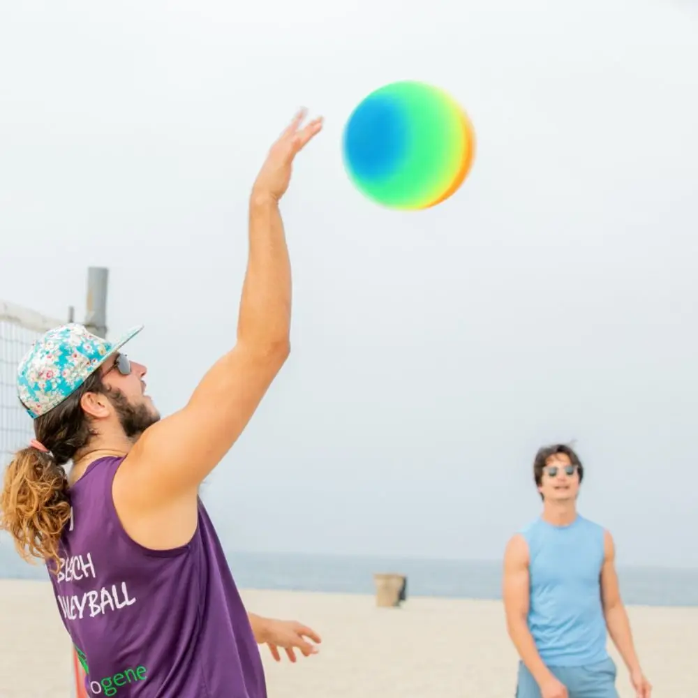 Volleyball Children's  Inflatable Soccer Ball Beach Rainbow Balls Inflatable Football  PVC Playthings Rainbow Football