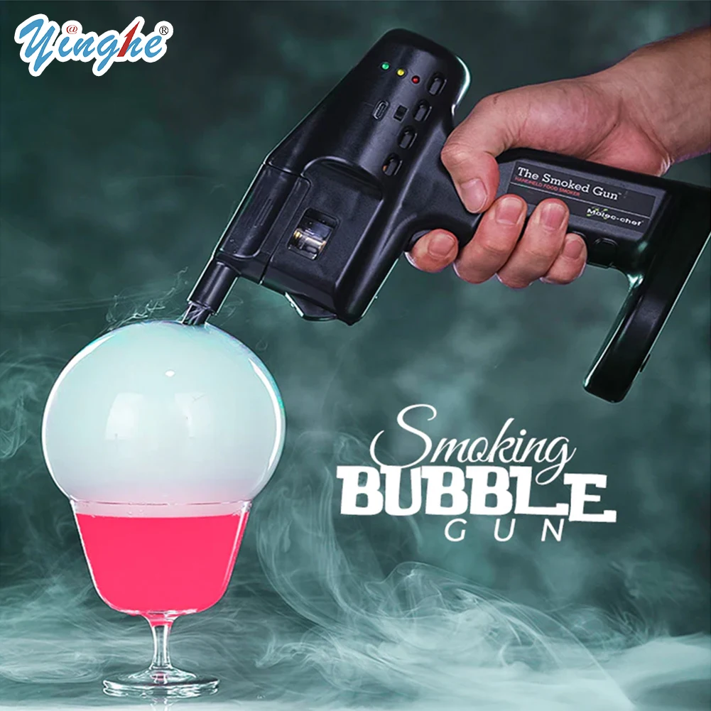 Portable Smoker Smoke Gun, USB Cocktail Gun Bubble Smoking Gun Smoker Machine, Handheld Cold Smoking Smoker for Infused Cocktail