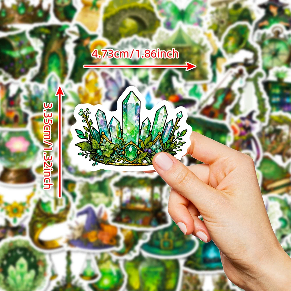 

10/30/56pcs Gothic Cartoon Green Forest Magic Stickers Creative Graffiti Decals Toy DIY Notebook Phone Laptop Cool Witch Sticker