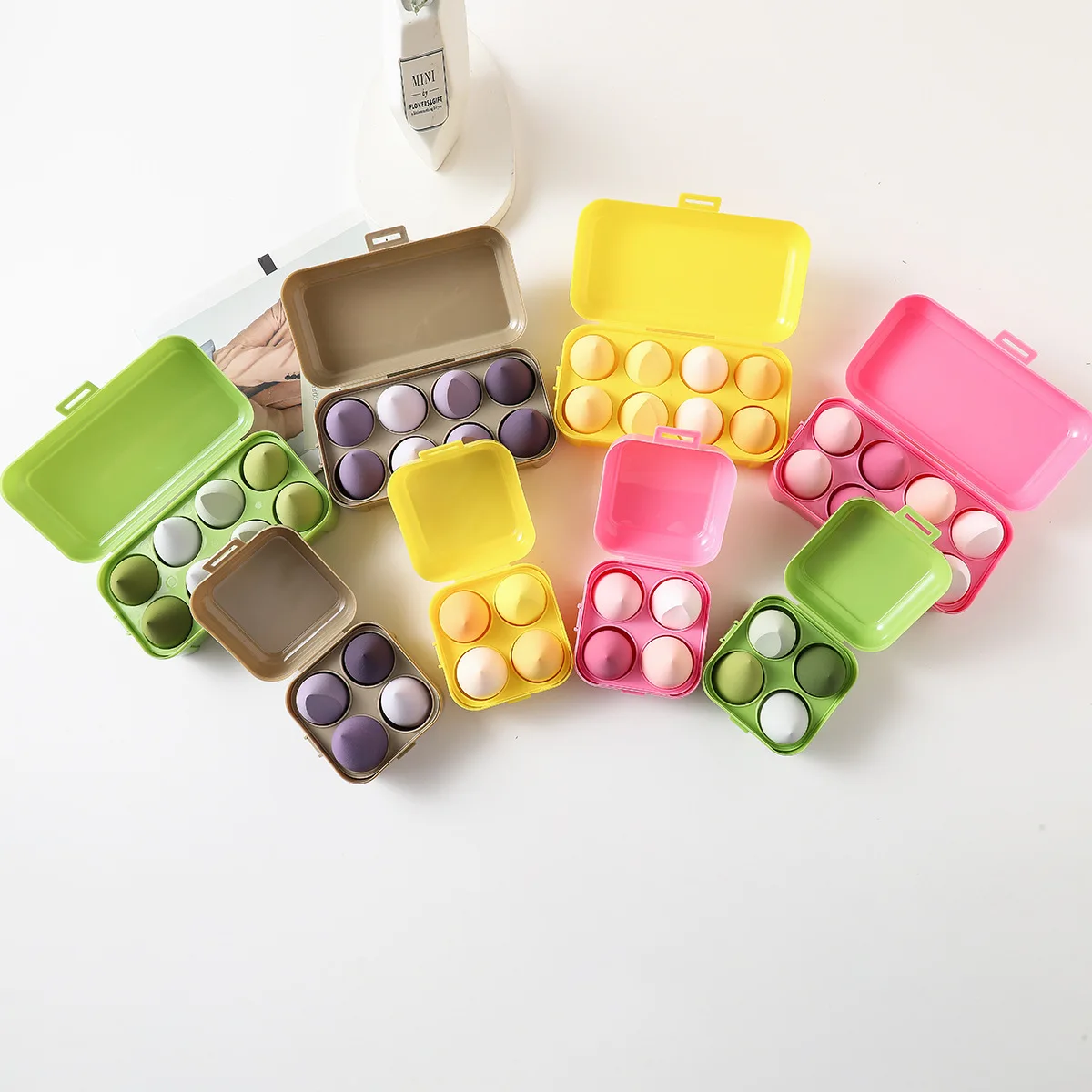 4 stücke Weichen Make-Up Schwamm Trocken Nass Dual Verwenden Cosmetic Puff Foundation Concealer Highlight Mixer Make-Up Schönheit Werkzeug