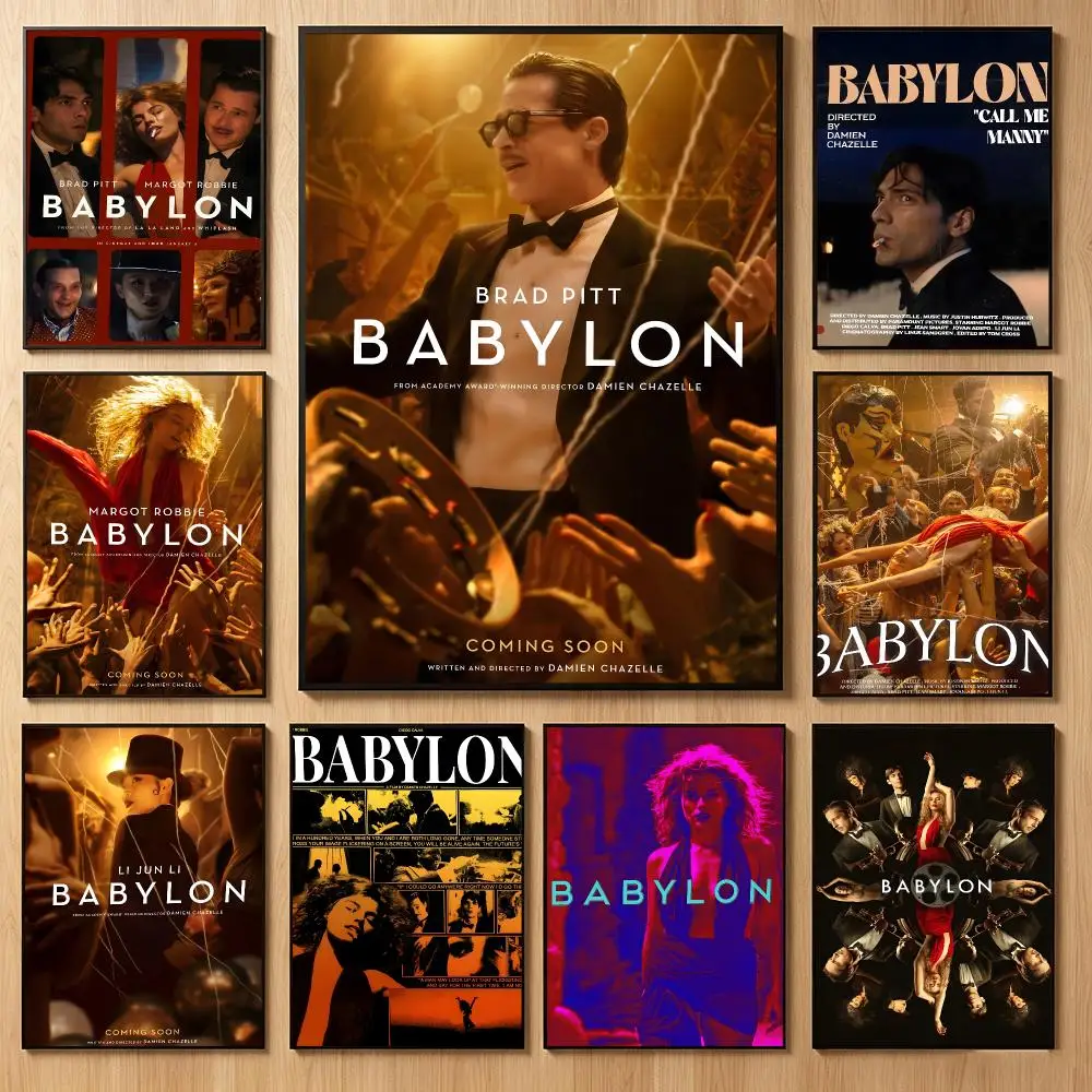 Glamorous Movie B‑Babylon Poster Classic Self-Adhesive PP Wall Sticker for Living Room Bar Decor Gift