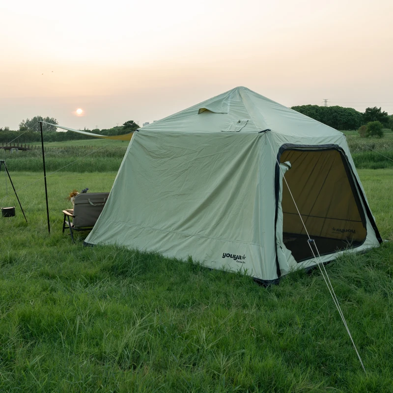

Luxury 4-Person Oxford Fabric Camping Tent Quick Automatic Opening Waterproof Portable For Outdoor En Plein Air Adventures