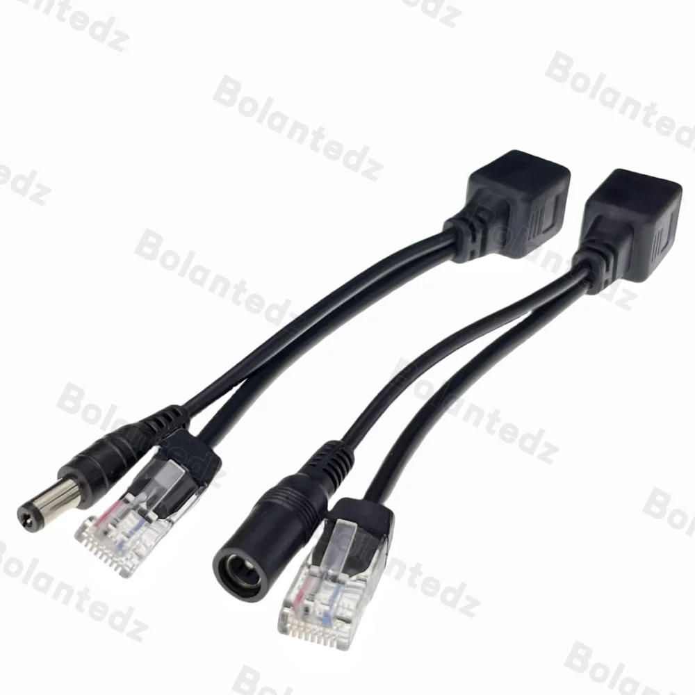 كابل POE الطاقة السلبية عبر كابل محول إيثرنت POE الفاصل RJ45 حاقن وحدة امدادات الطاقة 12-48 فولت ل IP Camea