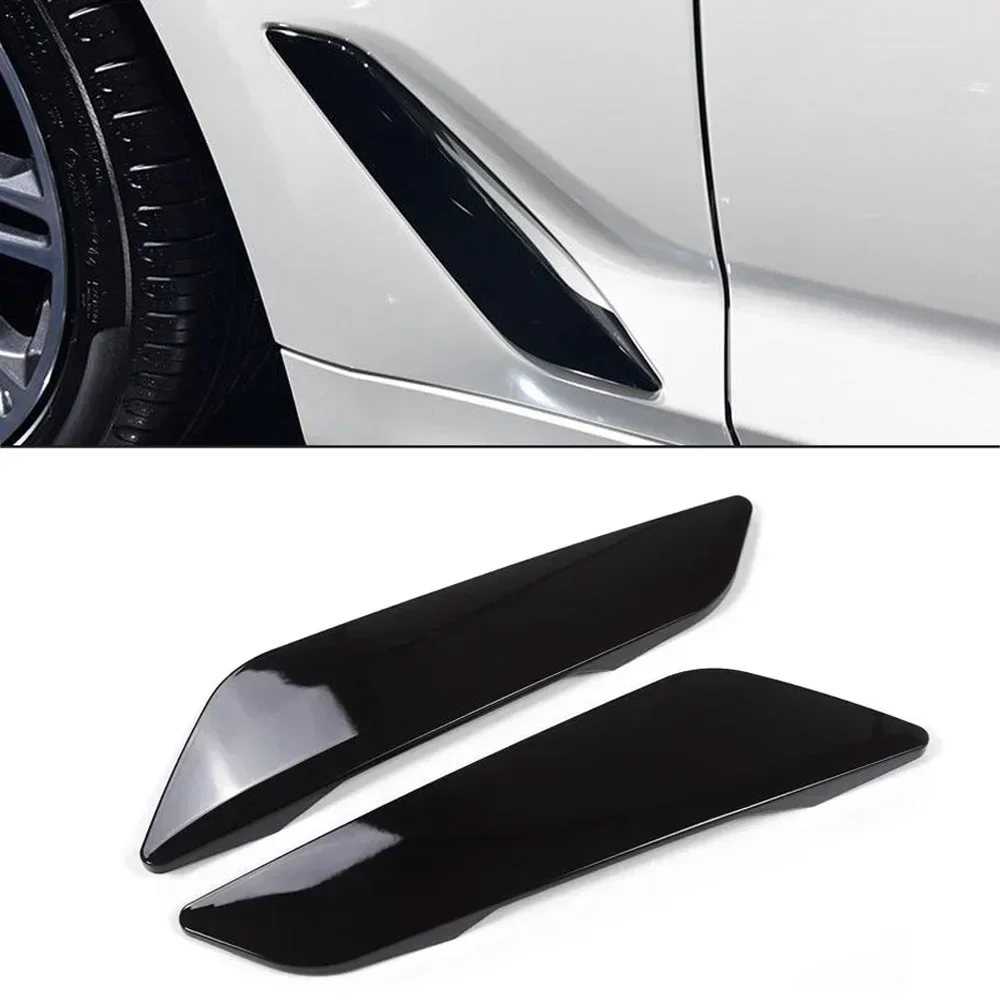 Car Shark Gills Side Fender Vent Mesh Decoration 3D Stickers Grille Spolier Fit For BMW G30 5 Series 2017 2018 2019 2020 2021