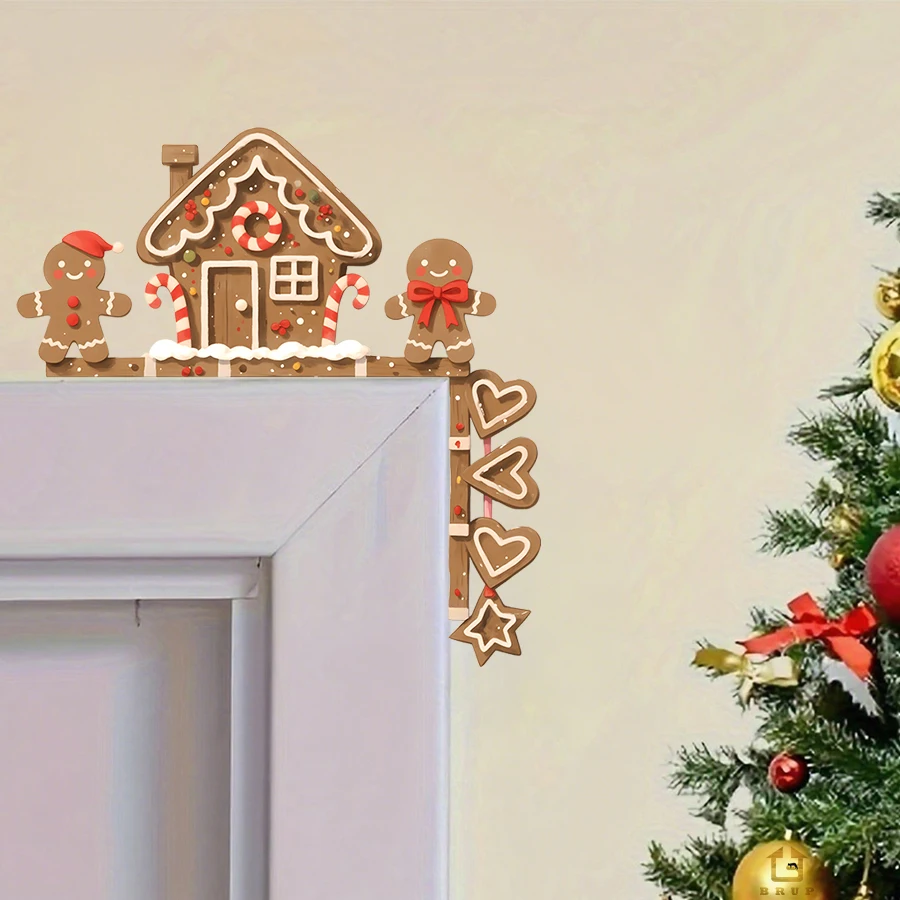 Gingerbread House & Man Christmas Wall Sticker Removable Vinyl Decal For Kids Baby Room Bedroom Nursery Decoration Wall Decal