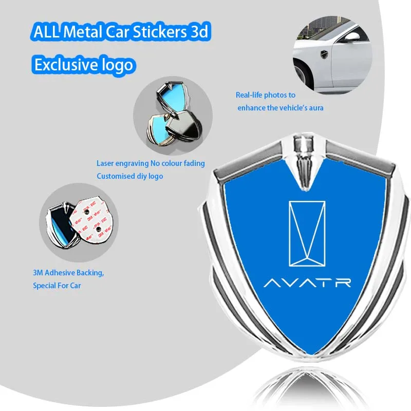 

Avatr 11 07 12 Parts Sticker Key Case Interior Car Accessories Car Body 3D Metal Shield Decorative Sticker Modification Badge