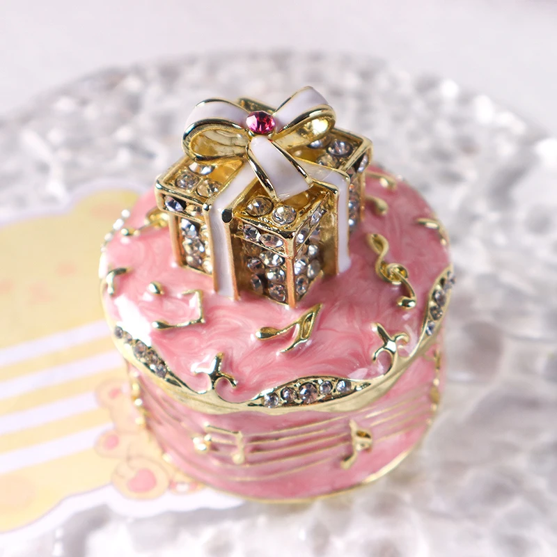 2026 Creative Mini Jewelry Storage Box, Portable Decorative Ornament, Suitable for Earrings Small Alloy Jewelry Display Box