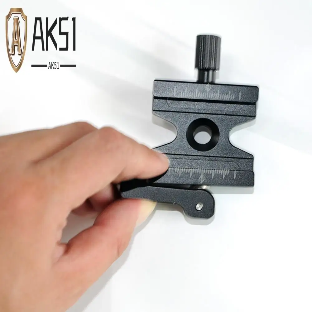 

AK51-Double Lock Mounting Plate Clamp Adjustable Knob Adapter For Arca Swiss Tripod Ball Head QJ-06