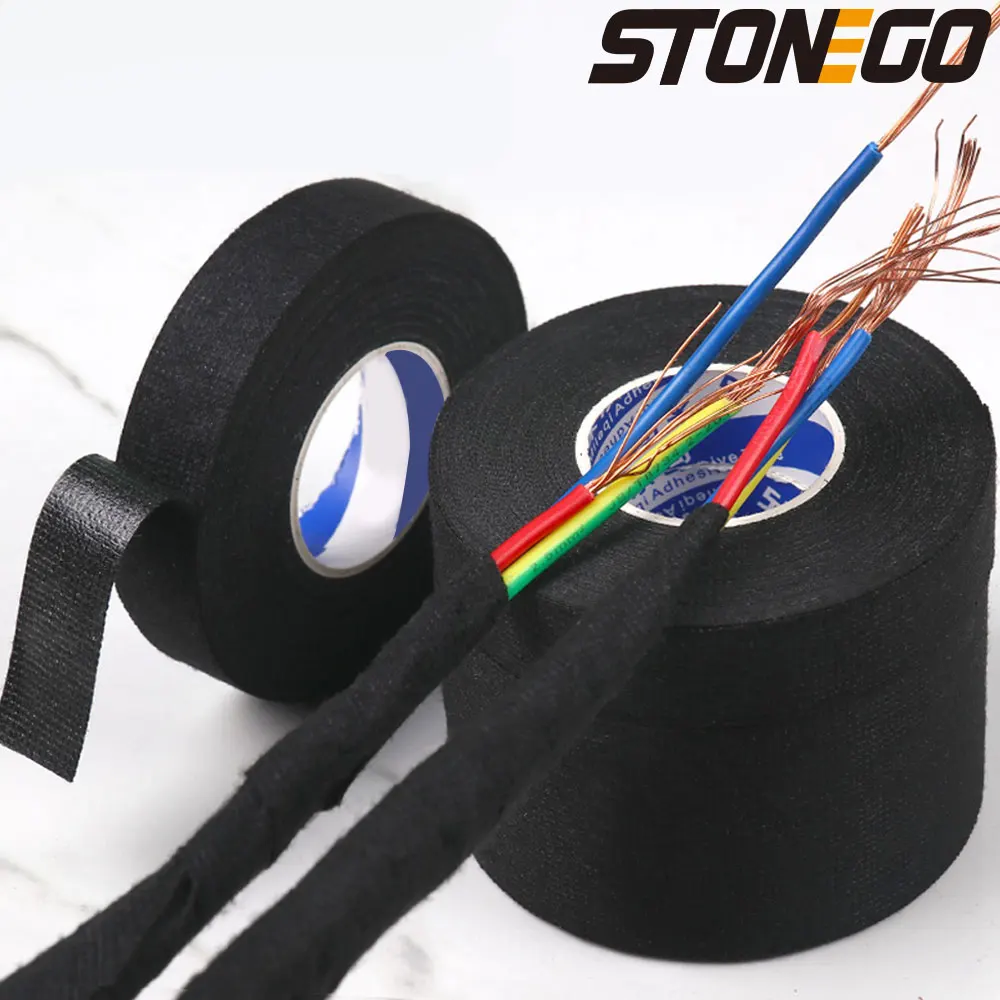 STONEGO Automotive Wiring Harness Flannel Tape Paste Electric Line Wrapping Wrapping Electrician Tape Soundproof Dense