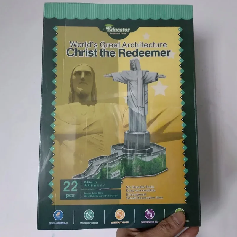 Cristo Redentor Brasil Rio Cristo Redentor rompecabezas de papel 3D modelo de construcción juguete mundial gran arquitectura niño niña regalo de viaje