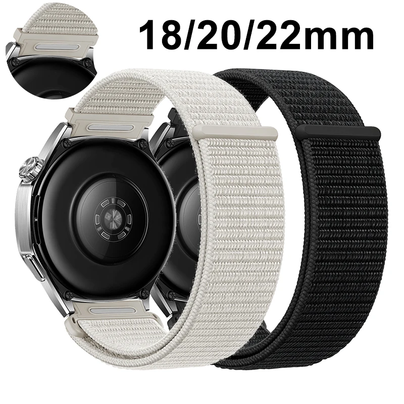 18/20/22mm Nylon-Schlaufenarmband für Huawei Watch GT6/5/4 46/41mm/5 GT5 Pro 42mm Armband für Amazfit GTR 47mm/Bip 6/Balance 2 Gurt