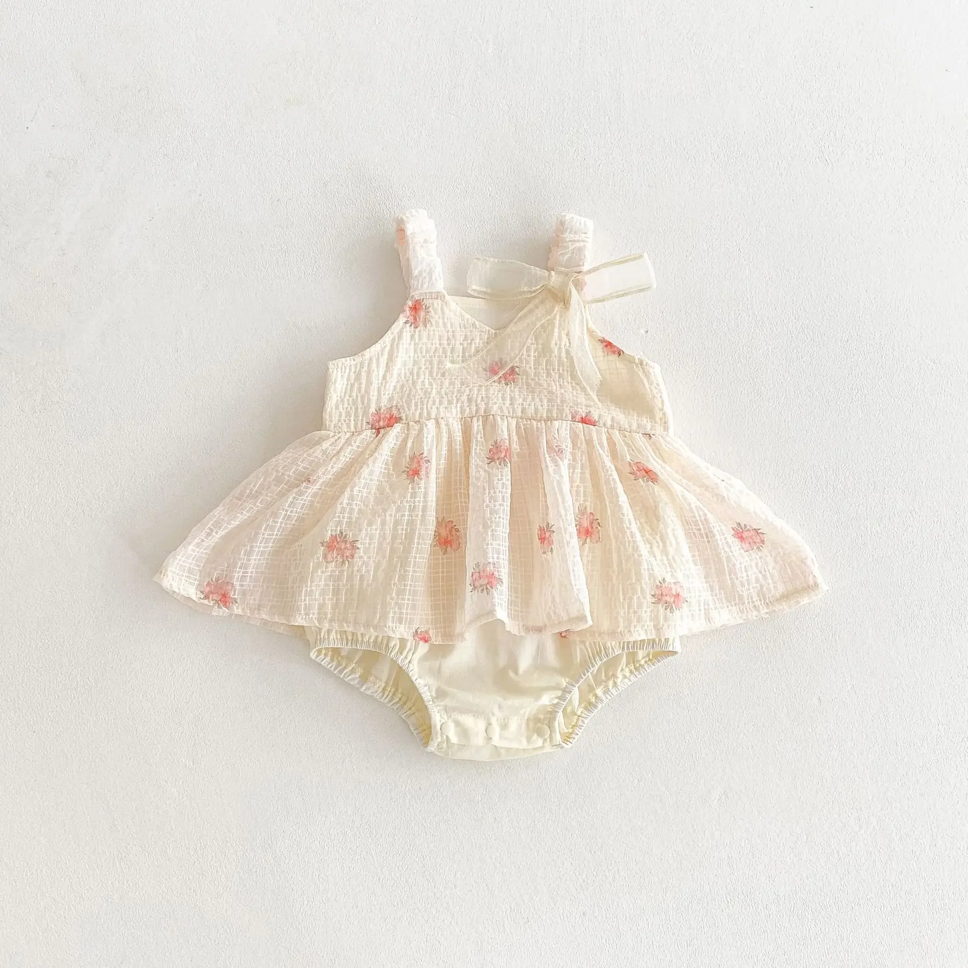 

MILANCEL New Summer Girls Floral Bodysuit 0-2T Toddler Cute Printing Flowers Princess Dress Infant Loose Thin One Piece