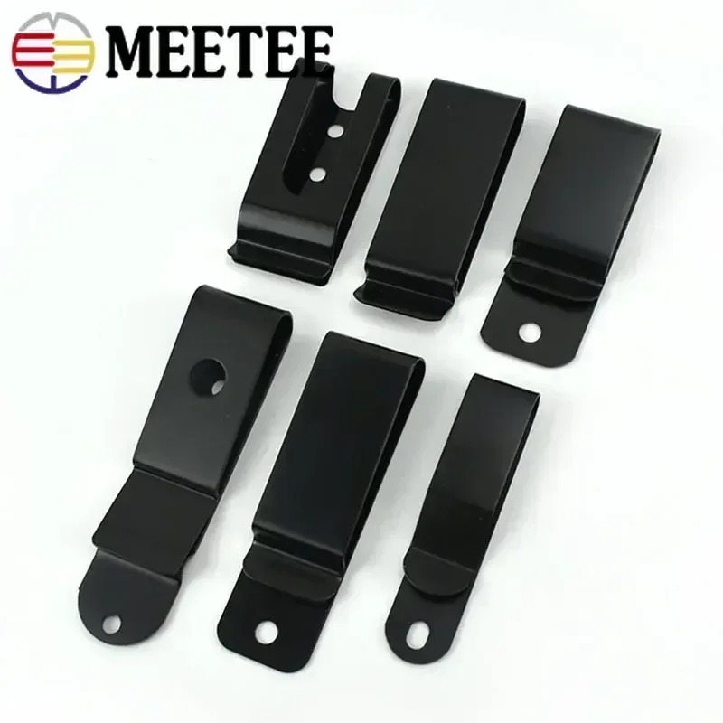 5/10 Stuks Zwart Metalen Lente Gespen Riem Holster Schede Clip Sluiting Portemonnee Sleutel Haak Diy Taille Clips lus Schroef Dubbele Gaten Gesp