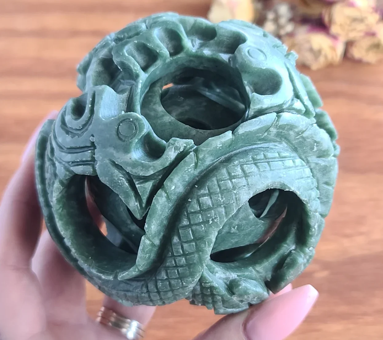 Serpentine Layered Puzzle Sphere Home Decor